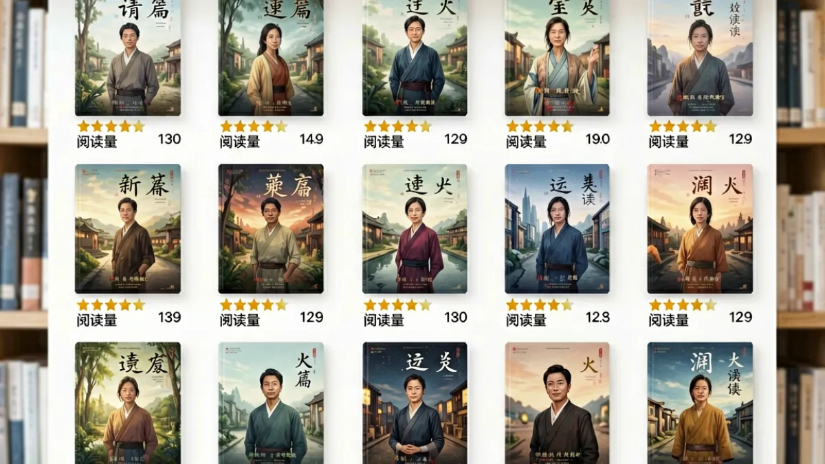 激情五月婷婷社区精品书架界面，展示多部高评分长篇连载作品封面
